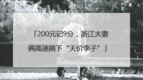 200元记9分，浙江夫妻俩高速摘下“天价李子”