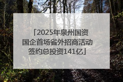 2025年泉州国资国企首场省外招商活动签约总投资141亿