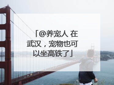 @养宠人 在武汉，宠物也可以坐高铁了