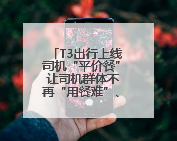 T3出行上线司机“平价餐” 让司机群体不再“用餐难”、“用餐贵”